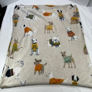 Way to Celebrate Harvest Dog Sweater Blanket Tan 50x60 Plush Throw Puppy Pet